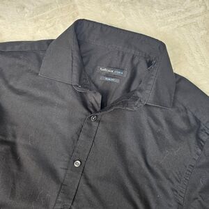 Van Heusen Studio Slim Fit Dress Shirt Black Men's Size 14-14 1/2 32/33